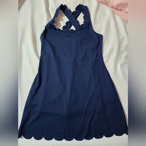 J. Crew Navy Scalloped Dress